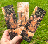 Abyssinian Cat Bookmark Set with cozy books coffee library and reading companion artwork
