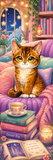 Cozy Chibi Tabby Cat Bookmark