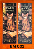 Abyssinian cat bookmark with cozy book lover artwork coffee books and library details