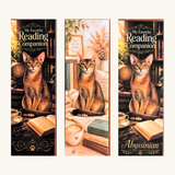 Set of three Abyssinian cat bookmarks printed on heavyweight cardstock