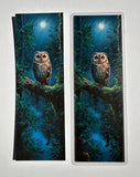 Moonlit forest owl bookmark on premium cardstock