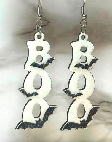 Boo Bat Halloween Earrings