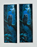 Woodland owl bookmark with dark fantasy artwork