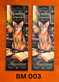Cat lover bookmark set featuring Abyssinian cats with warm bookish artwork