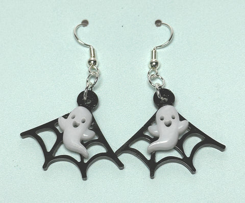 Ghost & Web Resin Earrings
