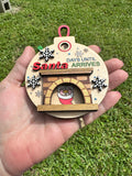 Hand painted Santa Christmas countdown ornament with rotating advent calendar dial