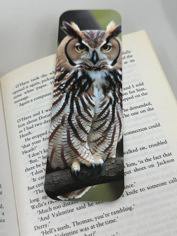 Owl Bookmark – Realistic Owl on Cardstock | Matte or Laminated Finish
