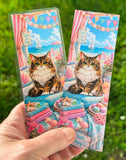 Coastal Reading Nook Cat Bookmark