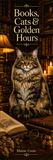 Maine Coon cat bookmark with books and candlelight