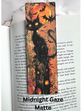 Midnight Gaze black cat bookmark with gothic cat artwork