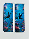 Orca bookmark with marine life design for ocean lovers