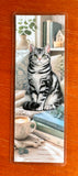 Silver tabby cat gift bookmark for readers cat lovers teachers and book club friends
