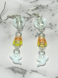 Halloween Skull Candy Corn Ghost Earrings