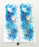 Snowy owl art bookmark on premium cardstock