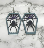 Spider Coffin Earrings