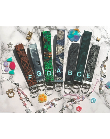 Handmade Fabric Wristlet Keychain